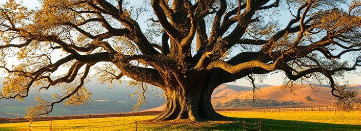 sprawling elm tree, steady, being cut down, photorealistic, countryside with rolling hills, highly detailed, leaves rustling, unique bark patterns, warm golden hues, soft dawn light, shot with a 28mm wide-angle lens